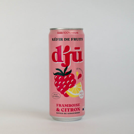 djū Kéfir de fruits framboise Citron 33cl - Pack de 6 canettes